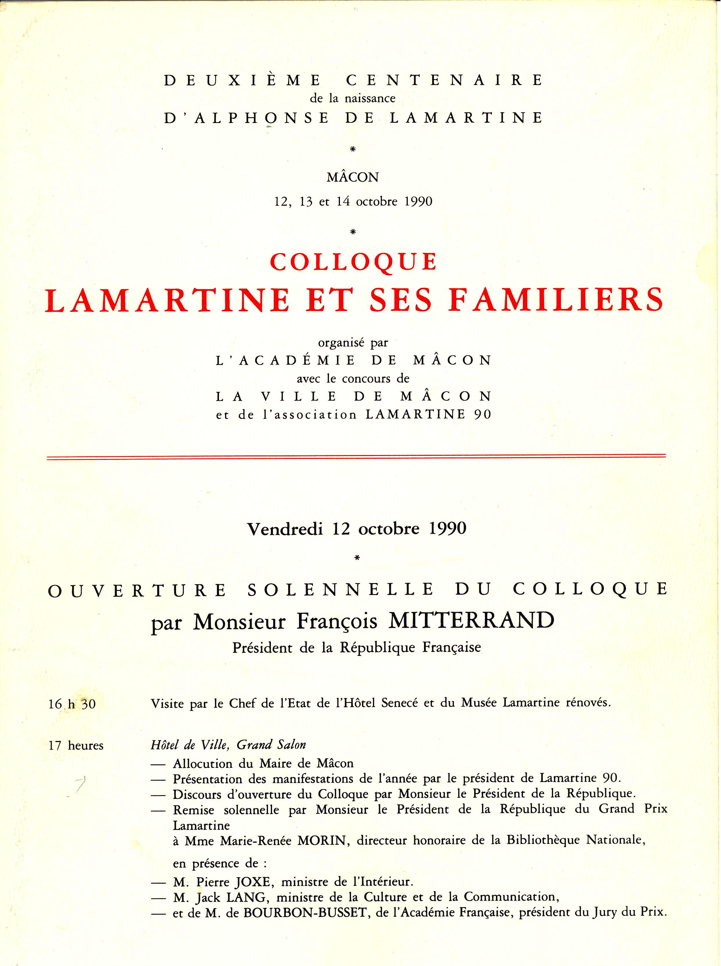 Lamartine et ses familiers